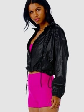 Alo Yoga Sprinter Jacket Windbreaker Jacket Size Medium Black